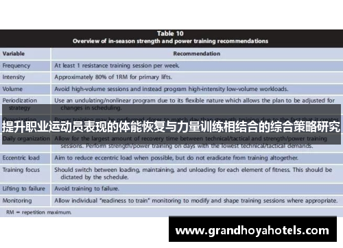 提升职业运动员表现的体能恢复与力量训练相结合的综合策略研究